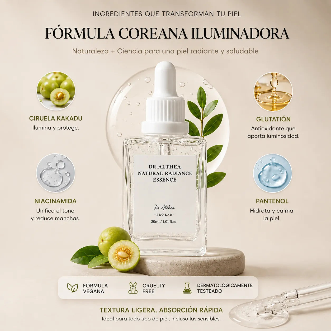 Dr. Althea natural radiance essence - Devuélvele la luminosidad natural a tu piel